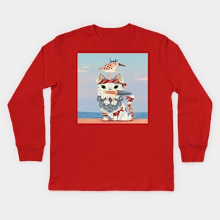 Pirate Cat Kids Long Sleeve T-Shirt